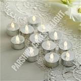 Electrical Candles Diya LED Tealight - 24 PCS PACK, Gold & Silver Plastic Candle