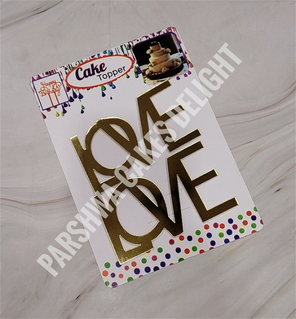 Acrylic Cut Out - Gold, 1 Pc, Double Love