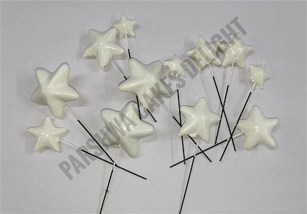 Star Faux Balls - White, 12 Pcs Pack
