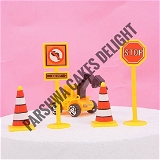 Road Block Construction Traffic Signs  - 5 Pcs Set