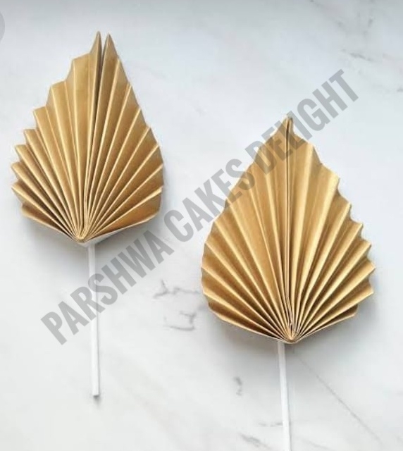 New Imported Paper Palm Leaf - Gold, 2 Pcs Pack