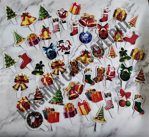 Christmas Character Paper Toppers - 10 Pcs Pack
