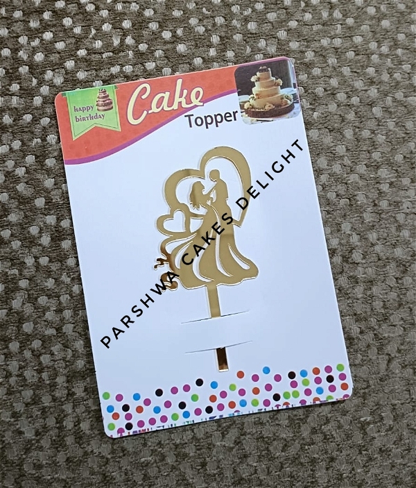 ACRYLIC TOPPER N - Gold, 4.5 Inches, Couple 123
