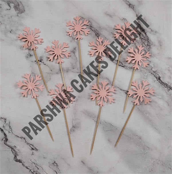Snowflake Paper Topper - Pink, 10 Pcs