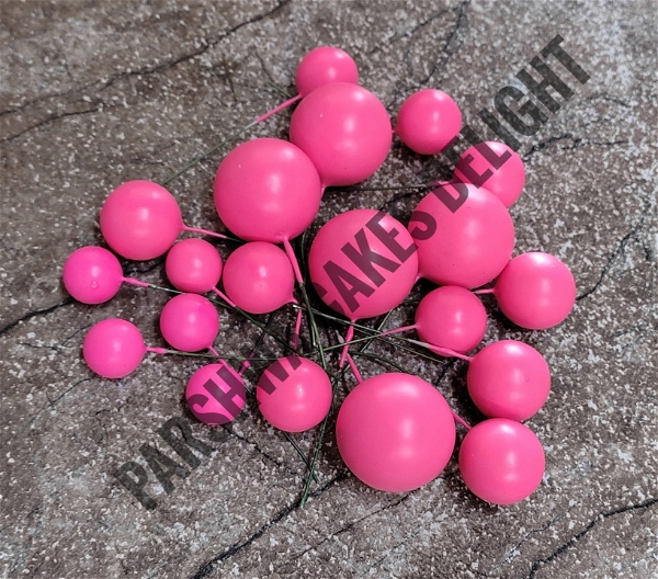 Imported Faux Balls - Rani Pink, 2Cm - 2.5Cm - 3Cm - 4Cm