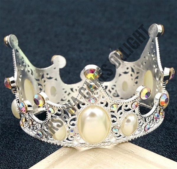 Metal Cake Crown - Delight 4, 1 Pc, Silver