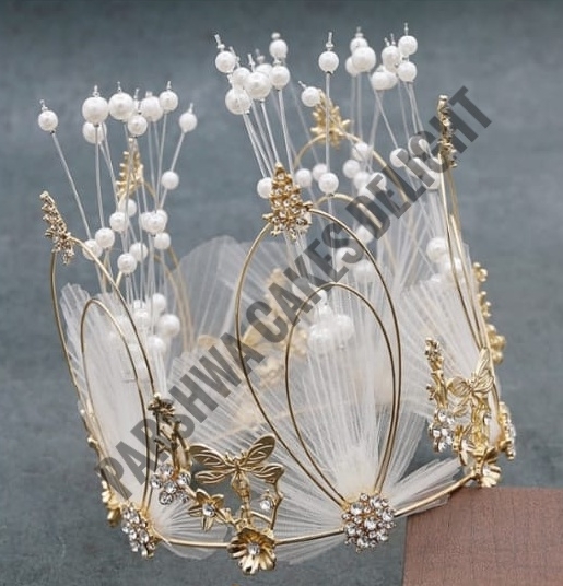 Imported Net & Pearl Metal Crown - 1 Pc