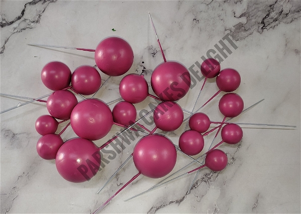 Imported Faux Balls - 2Cm - 2.5Cm - 3Cm - 4Cm, Dark Pink