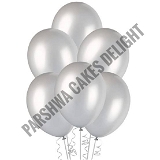 Metallic Baloons - Silver, 1 Pack Of 25 Pcs