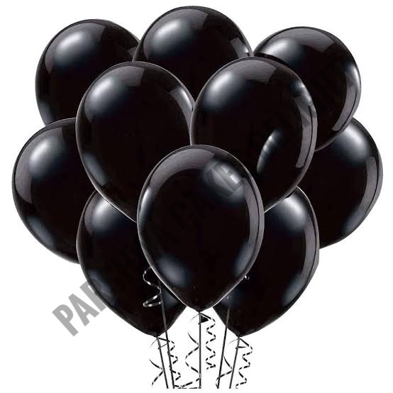 Metallic Baloons - Black, 10 Pack Of 25 Pcs