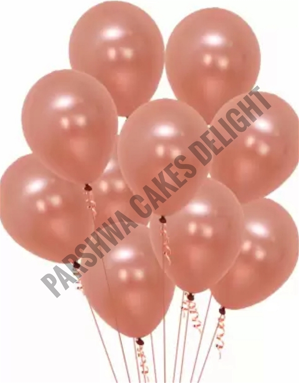 Metallic Baloons - Rose Gold, 10 Pack Of 25 Pcs