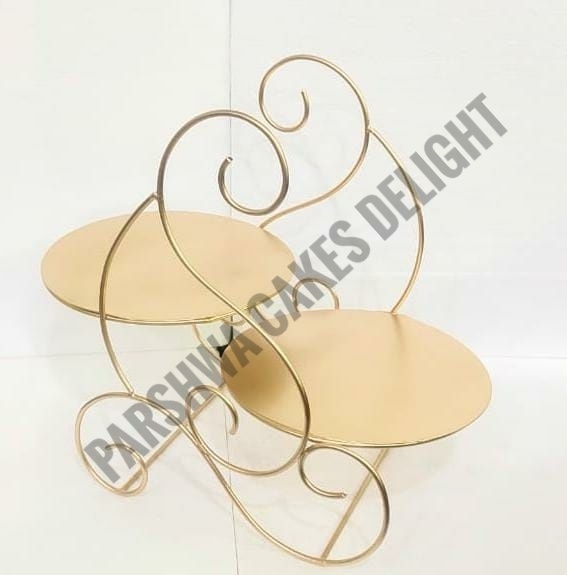 Double Tier Cake Stand - Gold