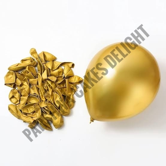 Chrome Baloons - 1 Pack Of 50 Pcs, Gold