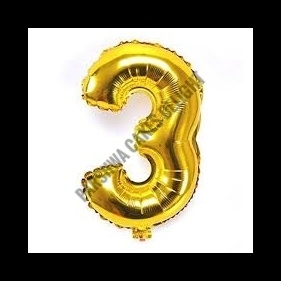 Numerical Foil Baloon - No 3, 16 Inches