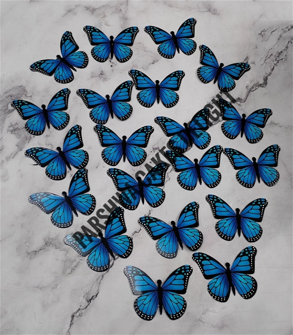 Non Edible Butterfly - Approx 20pcs, Design 13, Blue