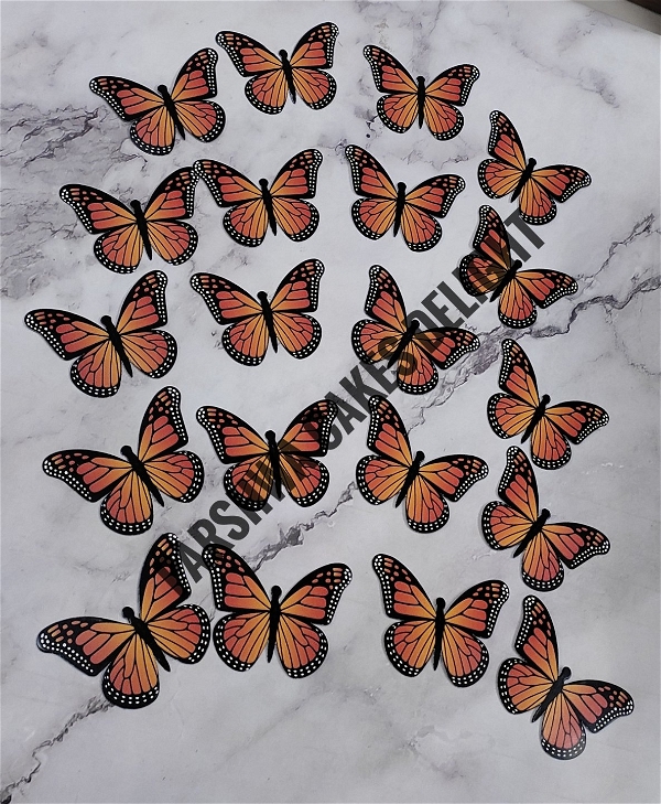 Non Edible Butterfly - Orange, Approx 20 Pcs, Delight 14