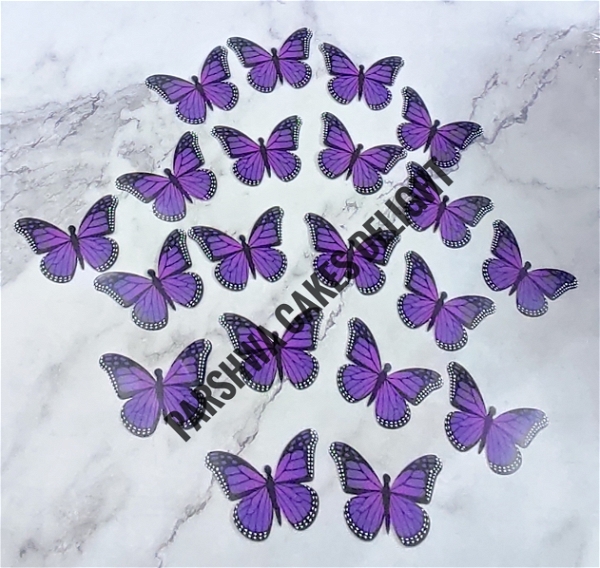 Non Edible Butterfly - Delight 17, Approx 20 Pcs, Purple