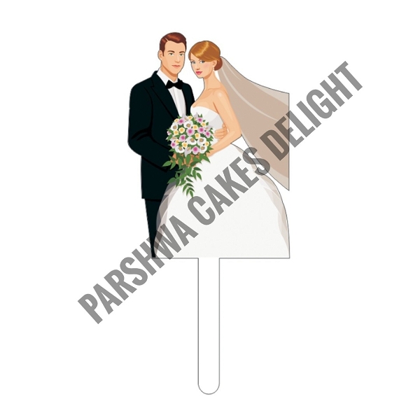 Acrylic Couple Topper - Delight 7, 4 Inches