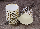 BIG BAKING CUPS - White & Gold Heart, 50 Pcs Pack
