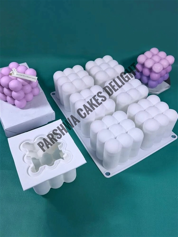 Silicone Candle Mould - Bubble Cube, 6 In 1