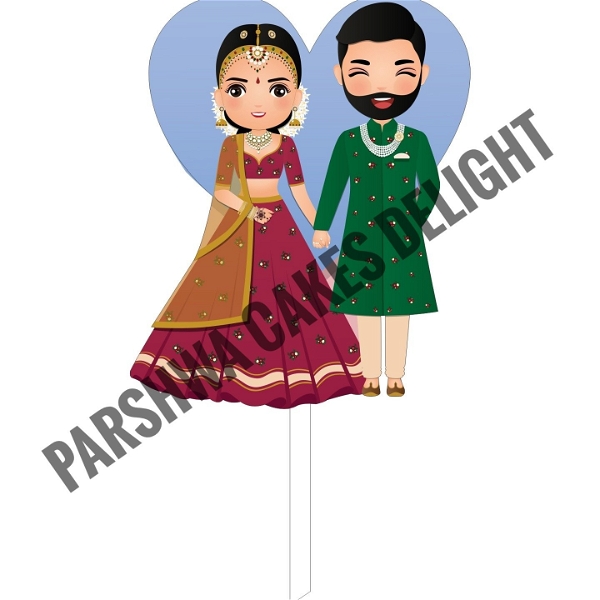 Acrylic Couple Topper - Delight 22, 5 Inches