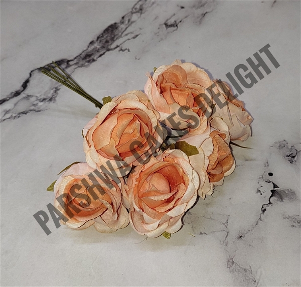 Dry Rose Flower - Delight 332, 6 Pcs Bunch
