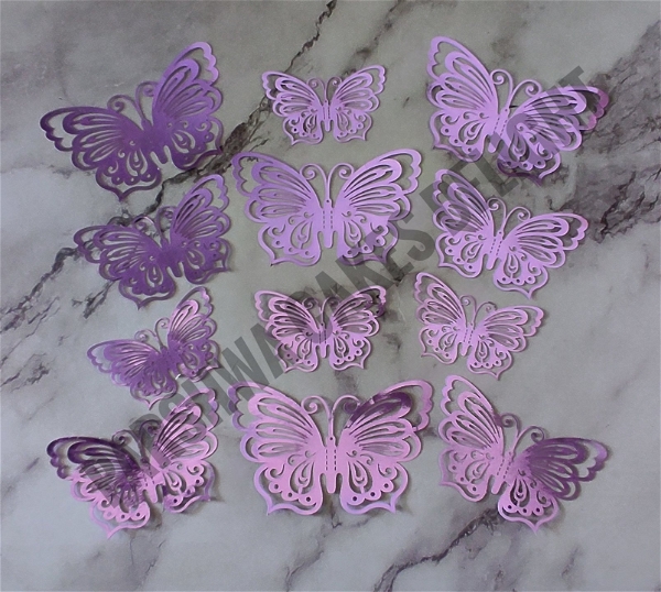IMPORTED BUTTERFLY - Purple, D14, 12 Pcs Pack