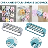 1122A PLASTIC FOLDING SHOE RACK ORGANIZER WITH WALL MOUNTED