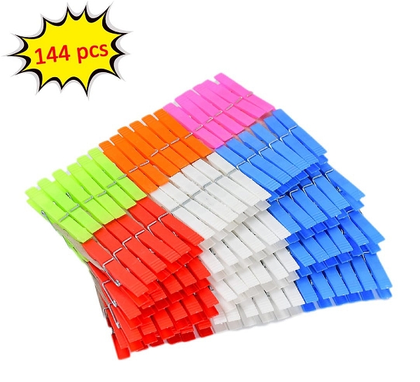 6216 MULTI PURPOSE PLASTIC CLOTHES CLIPS FOR CLOTH DRYING CLIPS (SET OF 144PC)