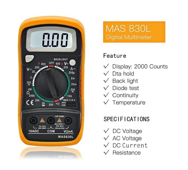 Digital Multimeter MAS-830L 40PB