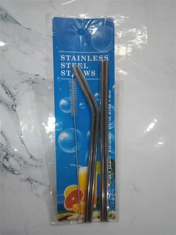 Steel Straw (2 Bend 2 Straight) with cleaner brush 500PB 