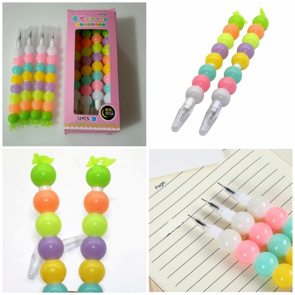 Plastic Moti Gel Pen (Pack of 12pcs ) Fancy Designer Attractive Gel Pen for Kids, Boys, Girls, Birthday Gifts, Multicolor