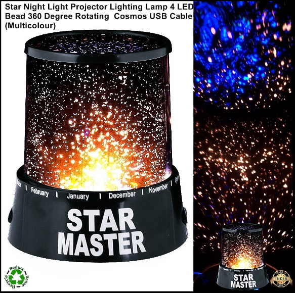 Gentage sig Mose Udled Star Master Colorful New Amazing LED Star Light, Romantic Gift Cosmos Star  Sky Master Projector Starry Night Light, Projector Lamp for Kids Bedroom  Decor (Black, Pack of 1)