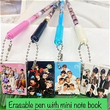 Erasable pens with hanging mini notebook Now available in BTS and black pink theme
