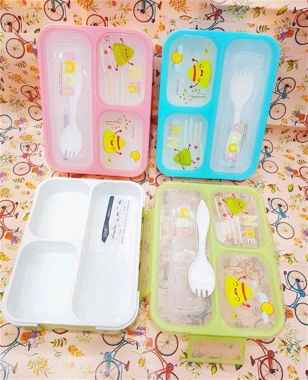3 compartments and 4 compartments  spill proof airtight tiffin box Spoon included  Color random only