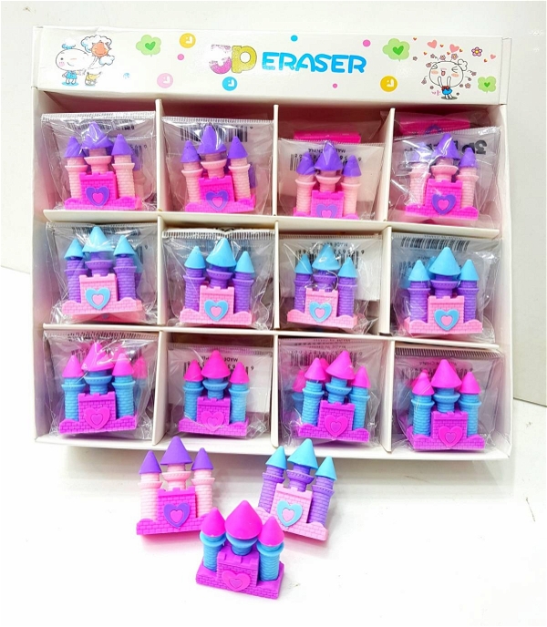 New castle eraser 3d mini erasers box of 48 erasers