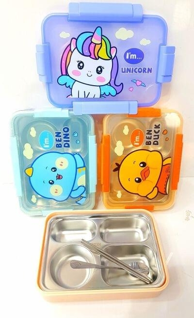 Cartoon print premium quality lunch boxes Steel Insulated  1000 ml Only duck design available