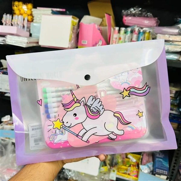 Unicorn Space Folders  My clear bags PVC material good quality Pack of 6