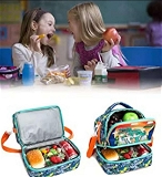 Real pic shared Mermaid n dino premium quality lunch bags with sling n 2 compartments