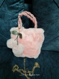 Premium quality fur purse with sling chains Real pic shared Over 10 colors available