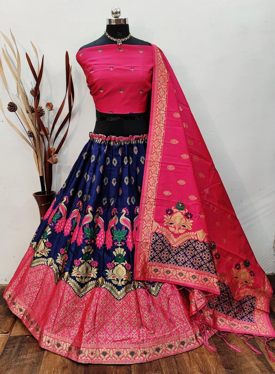Authentic Designs Banarasi Brocade Lehenga With Choli And Dupatta – Cygnus  Fashion