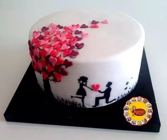 2nd Anniversary Cake (Heart) 1 Kg - Chocolate | Anniversary Cakes