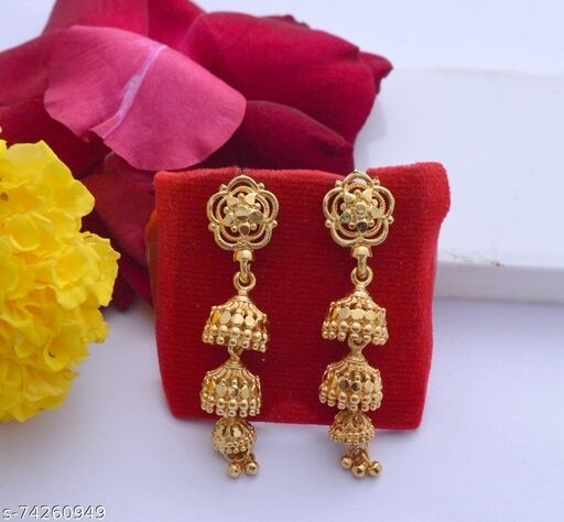 Unique Designer Golden Tone Small Daily Wear Earring Gift For Diwali FE38   Buy Indian Fashion Jewellery