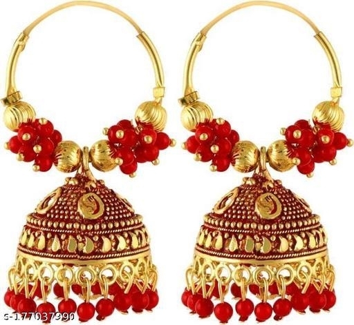 Buy wedding wear golden jhumki earrings for women  Gehna Shop