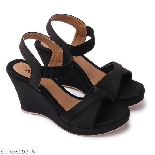 black wedge heels sandals