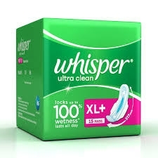 Whisper Ultra Clean XL+ - విష్పర్ అల్ట్రా క్లీన్ XL+ - 15 pads XL+