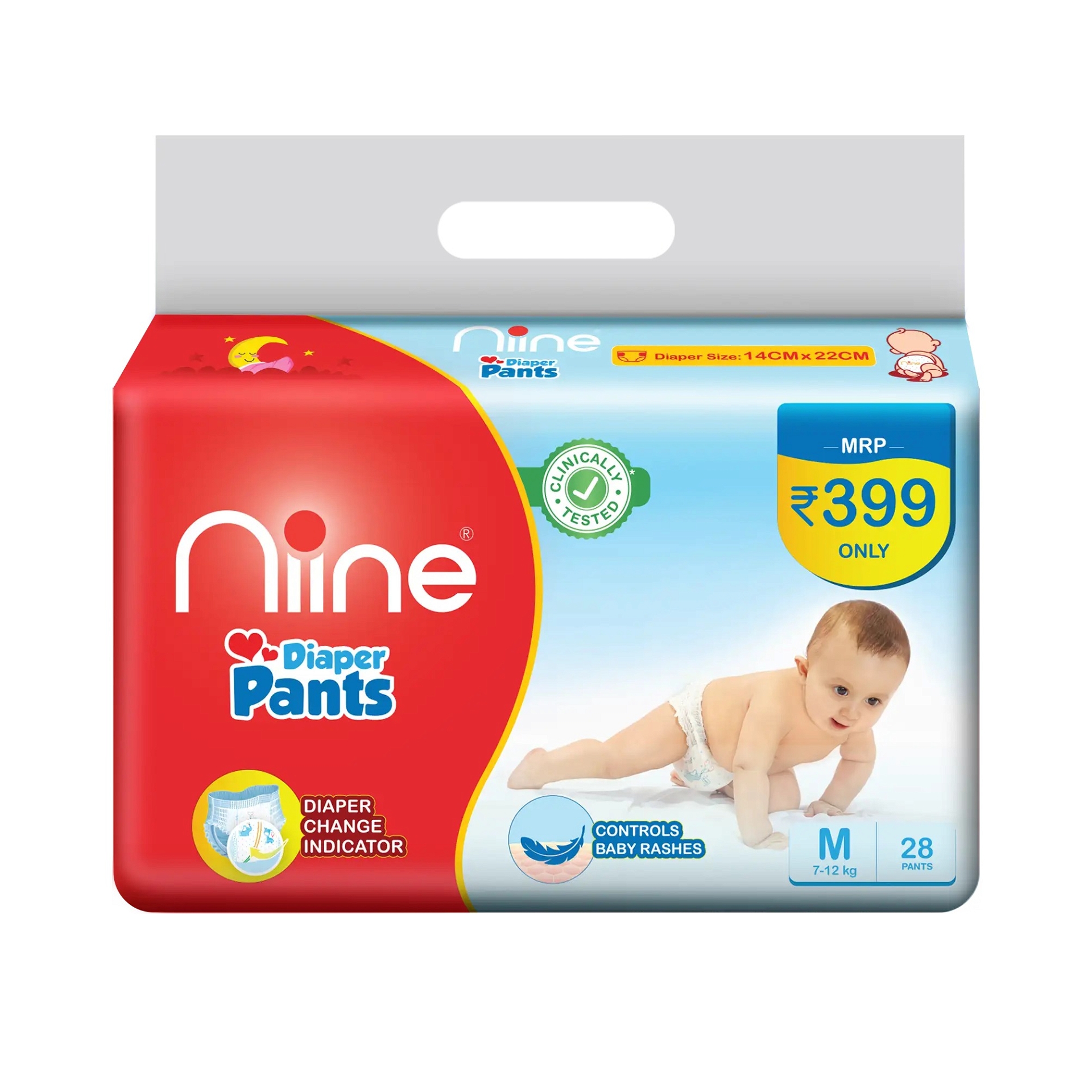 Buy Niine Niine Baby Diapers  Mega Pack Medium 76 pcs Online at Best  Price of Rs 86175  bigbasket