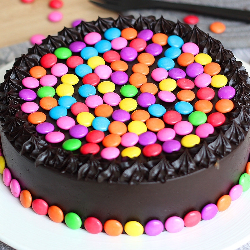 Gems Chocolate Truffle Heart Shape cake | YummyCake