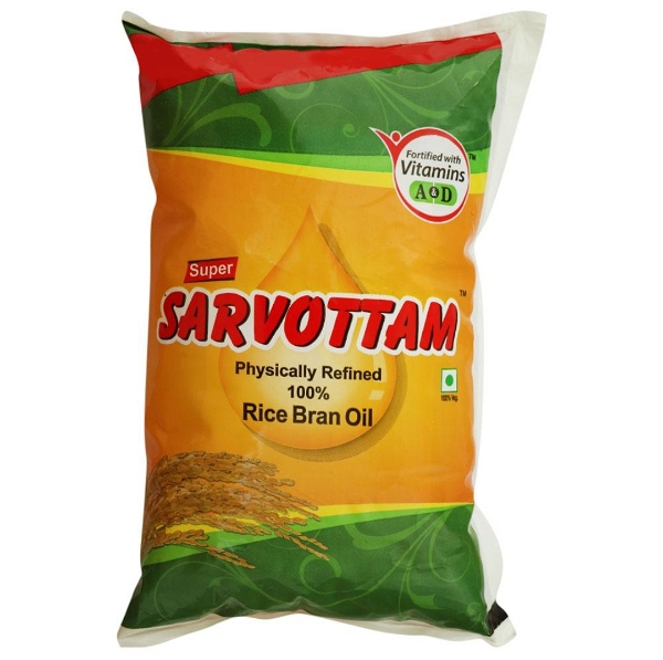 Super Sarvottam Refined 100% Rice Bran Oil 1 L