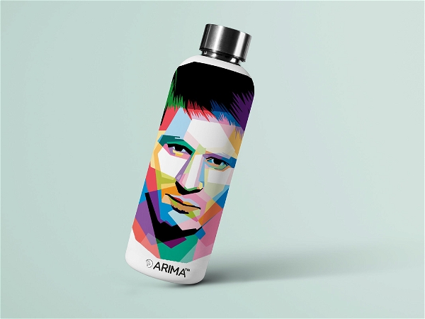 ARIMA 980ml Arima UV & 3D Printed - Messi Face - White - WHITE, https://youtu.be/Dgdem09WjXg, 0.32